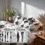 Ensemble de literie moderne 5 pièces - Ensemble de housse de couette et coussin décoratif scandinave noir et blanc-124289292