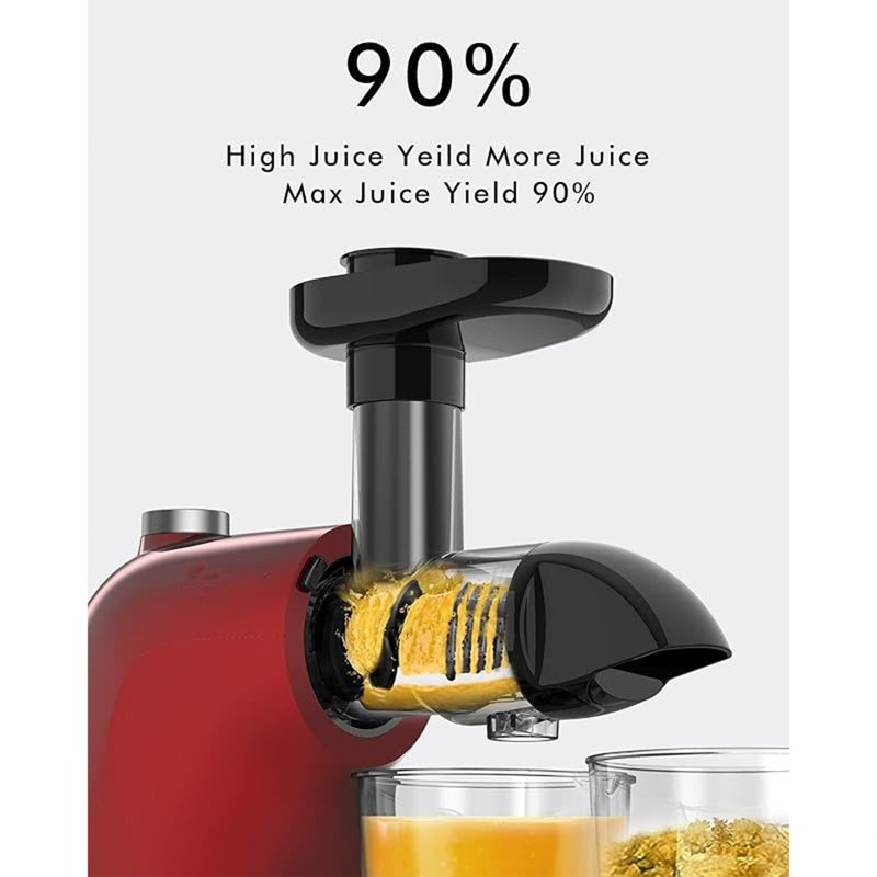 Quiet Cold Press Juicer Machine, Compact Single Serve Slow Masticating Juicer, High-Yield Vegetable and Fruit Juice Maker