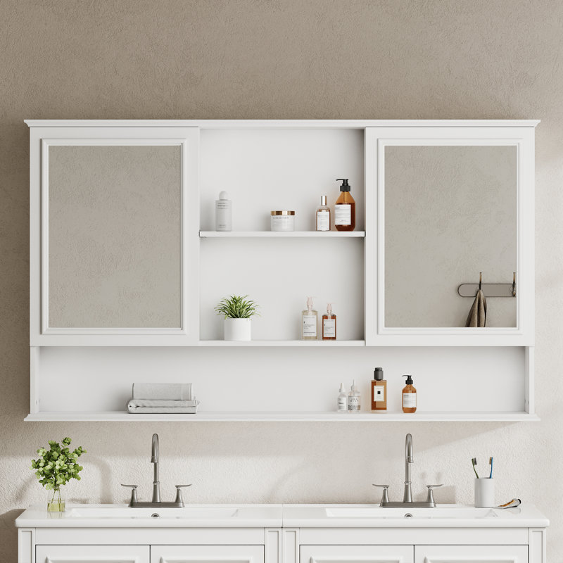 Armoire de toilette murale à miroir, White