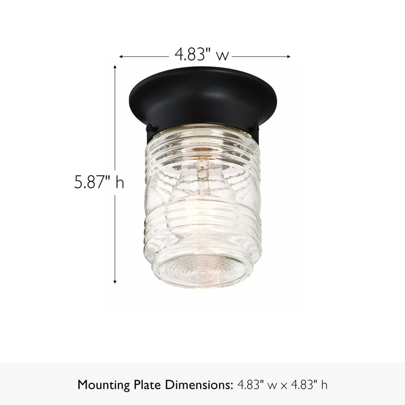 Plafonnier encastré d'extérieur 1 lumière Galen, Noir mat