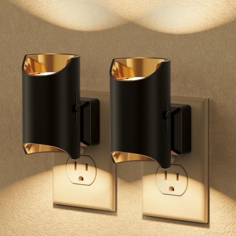Veilleuse à intensité variable à brancher au capteur de crépuscule à l'aube blanc doux 3000K 0 100LM veilleuse moderne pour le couloir, la chambre à coucher, l'escalier, la salle de bain, paquet de 2
