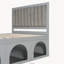 Lit plateforme double pour animaux de compagnie avec un coin sous le lit et une structure robuste, gris clair, aucun sommier tapissier requis, base de lit adaptée aux animaux de compagnie-133872625-133872630