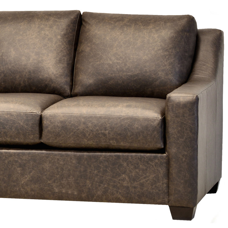 Canapé modulaire de coin en cuir véritable 117 "Godinne, Orienté à gauche (vu de face)