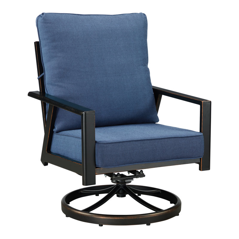 Lux Outdoor Swivel Lounge Chair, Blue