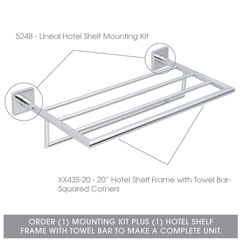 20" Hotel Shelf Frame with Towel Bar