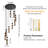 9-lamp black gold linear dimmable pendant light