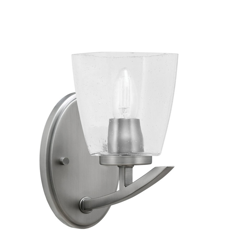 Applique murale encastrée avec verre carré transparent 4,5 po Kurve, Nickel