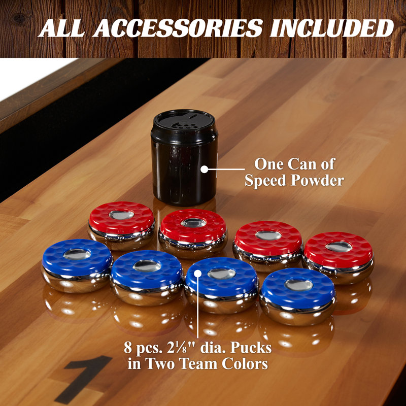 Barrington 12-ft Urban Clyborne Shuffleboard Table With Scratch-Resistant Playfield and 8 Puck Set
