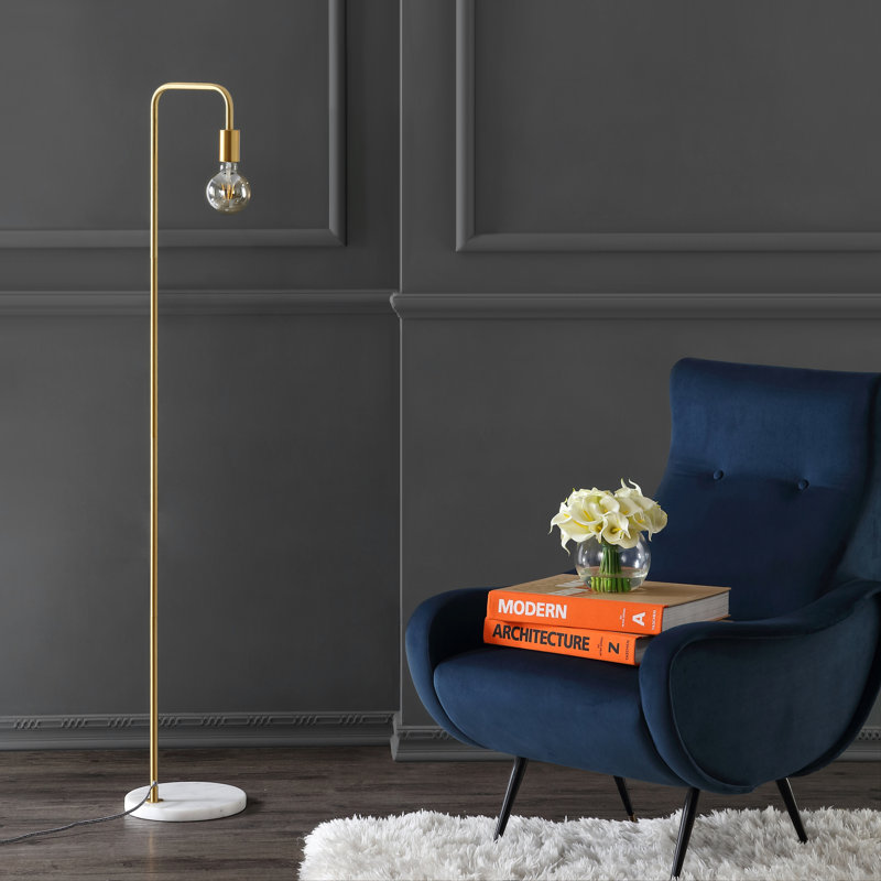 Lampe sur pied en arche 60" Hollomon, Or
