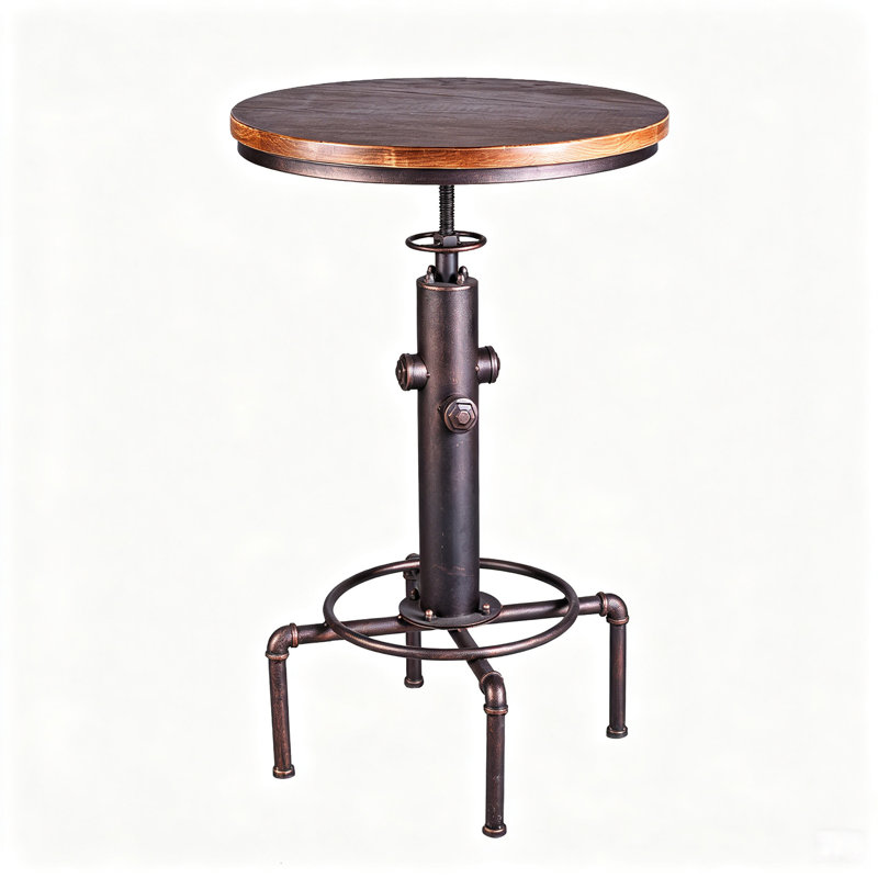 Table bistro industrielle 32,28 à 36,22 po, Brun / cuivre antique