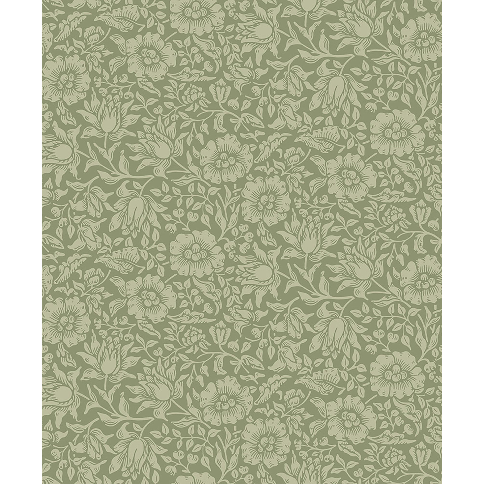 Mallow Floral Wallpaper, Green