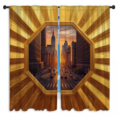 Rideaux de fenêtre City Sunset Skyscrapers Cityscape