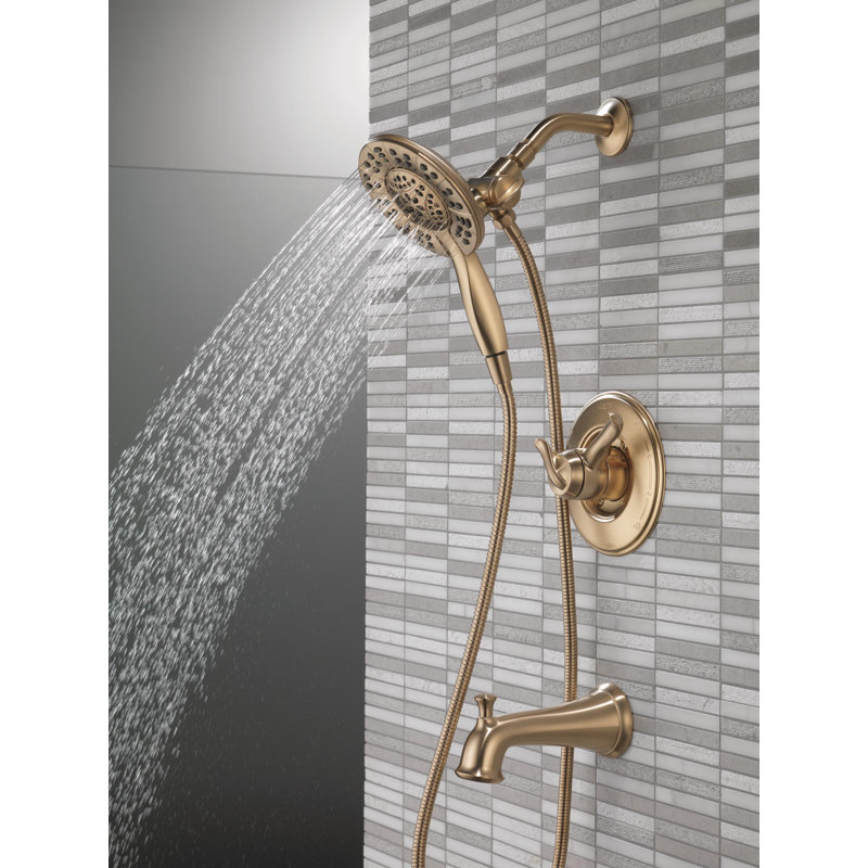 Linden 17 Series Dual-Function Tub Shower Faucet Set, In2ition Shower Handle Trim Kit, Champagne Bronze