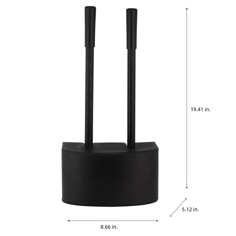 Ensemble de brosse de toilette et de piston 2 en 1 Bath Bliss, Noir