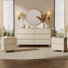Ensemble de chambre à coucher 3 pièces, commode 6 tiroirs et ensemble de table de chevet 2 pièces