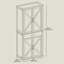 Armoire de cuisine Farmhouse, 70 po de hauteur avec portes de grange
