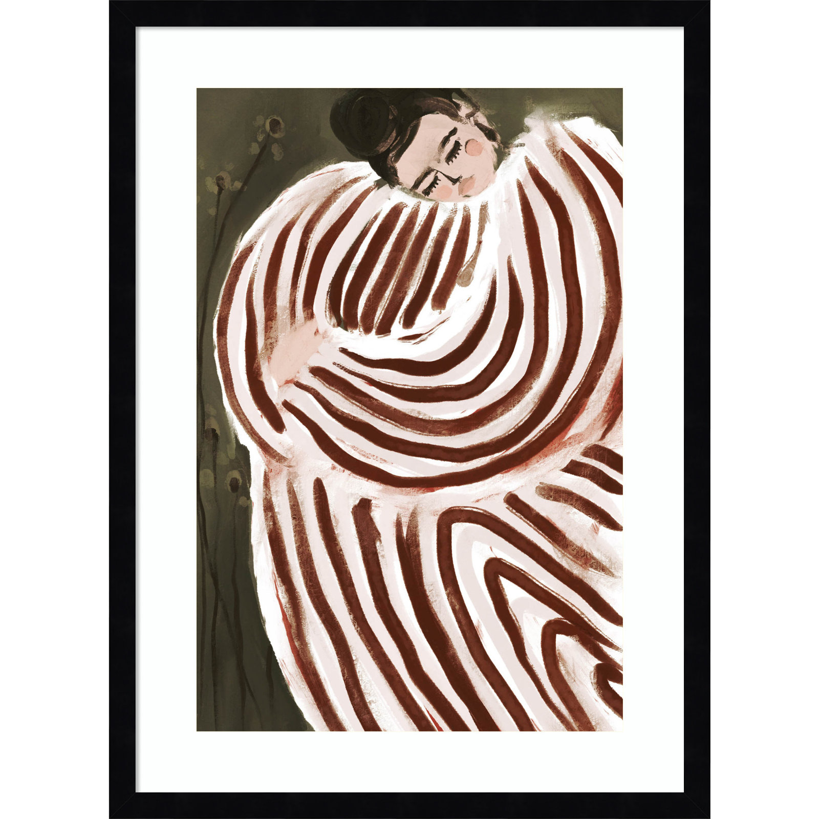 Galya "Sleeping Princess" Print, Black , 25" H x 19" W