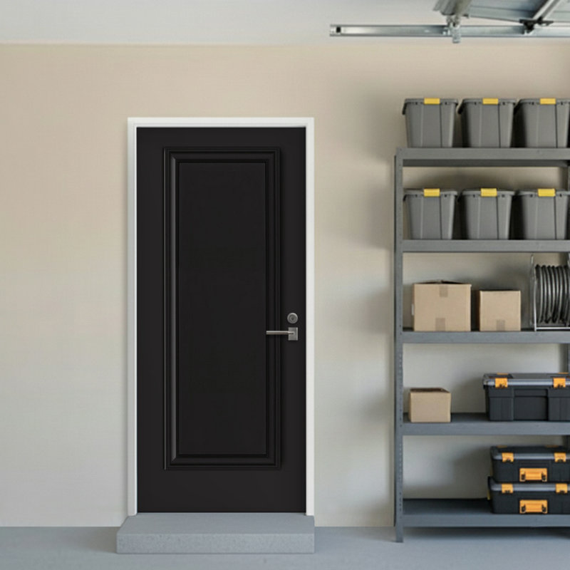 Dalle de porte commerciale intérieure en composite 1 panneau résistante au feu Palazzo, L 28 po x H 80 po, Noir