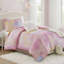 3 Pieces Twin/Twin XL Watercolor Tie Dye Printed Comforter Set with Throw Pillow,Pink