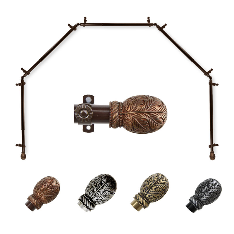 Tringle à rideaux simple ajustable 0,81 po Sarina, 28 po à 48 po (chaque côté), Cacao