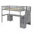 Twin Size Loft Bed Frame With Desk And Drawer-1952266301