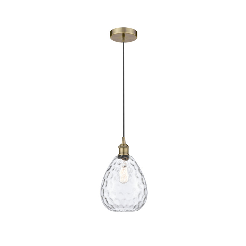 Luminaire suspendu simple à 1 lumière Oceanne, Laiton antique