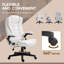 Chaise de bureau vibrante 6 points en blanc crème. Option de chauffage. Inclinable. Rembourré. Siège réglable de 17,75 po à 21,75 po. Confort blanc avec 6 vibrations. Chaleur disponible.-287987480