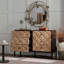 Buffet en bois massif à motif géométrique, 6 tiroirs pour un rangement généreux et un style Mid-Century moderne