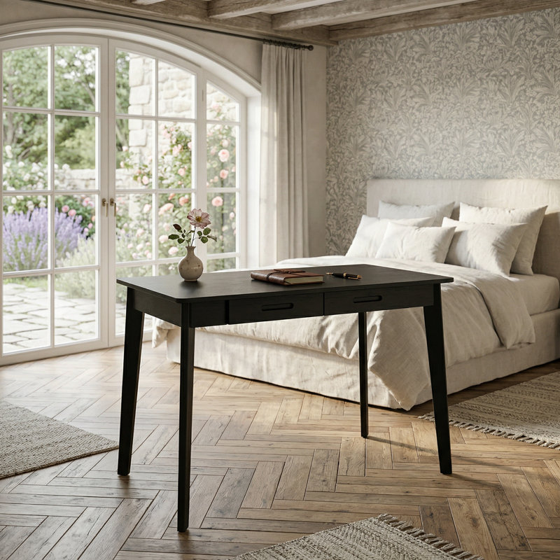 Baggio Writing Desk, 29.5" H x 47.2" L x 21.7" W, Black