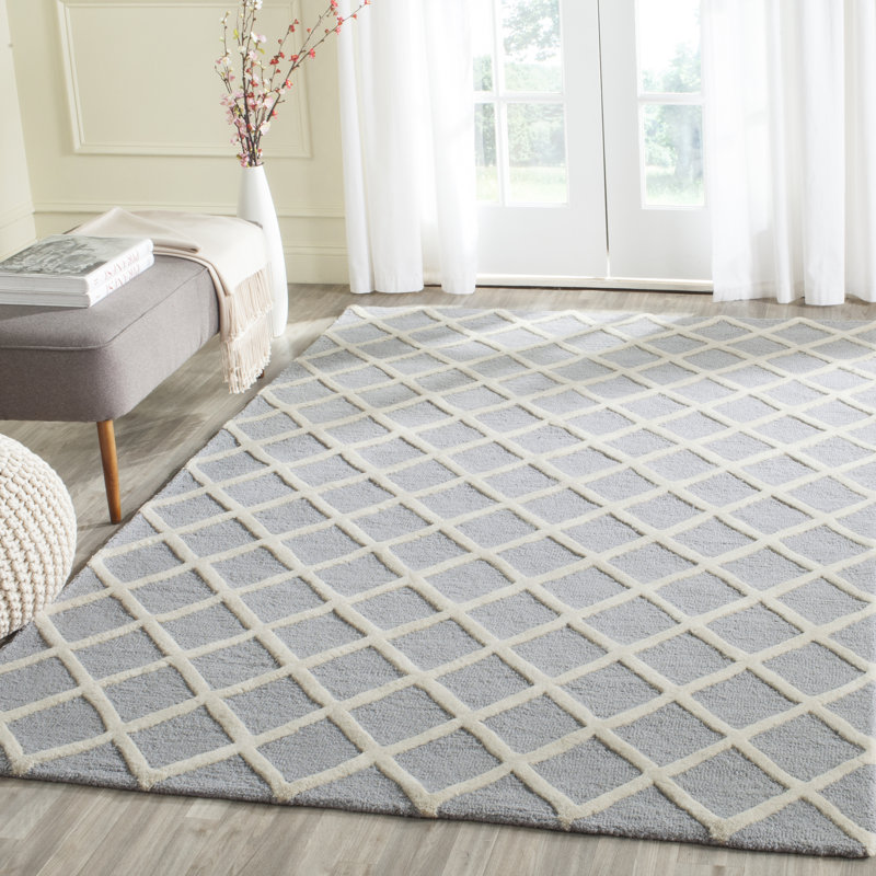 Griffin Geometric Wool Hand Woven Area Rug, Rectangle 61 x 91 cm