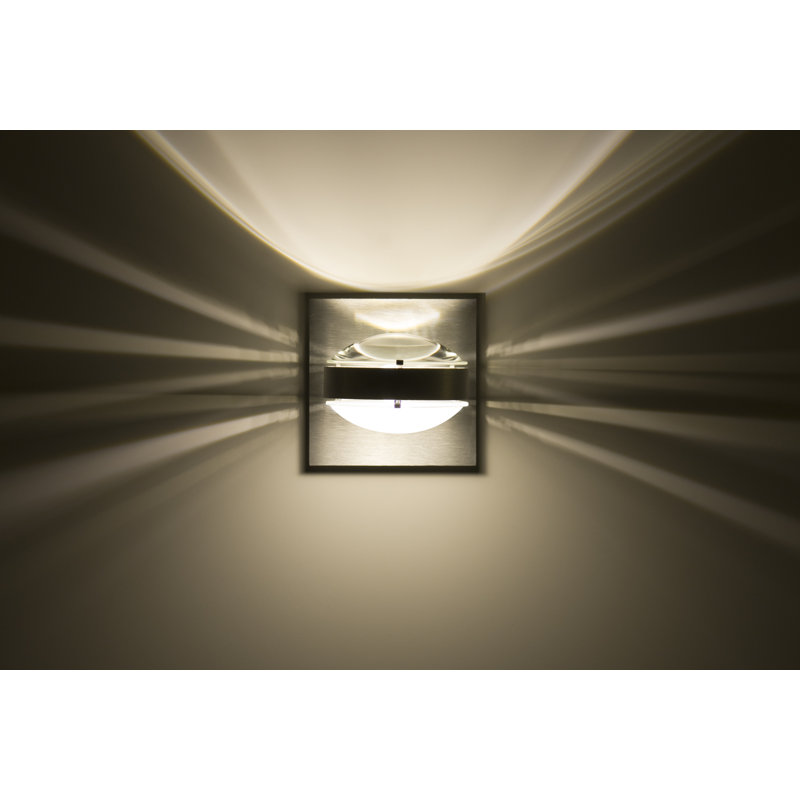 Optos Wall Light, Brushed Aluminum, Clear/Frost