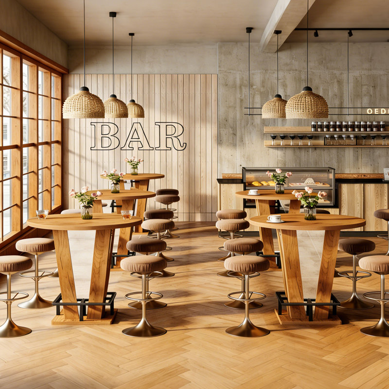Table de bar ronde à haut plateau 39,4 "pour petits espaces