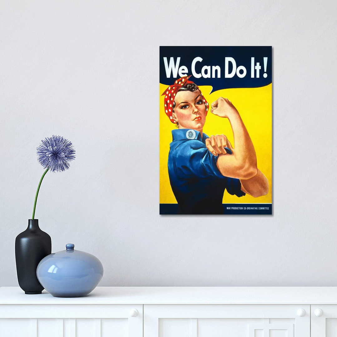 We Can Do It! (Rosie The Riveter) Poster by J. Howard Miller - Wrapped Canvas Print