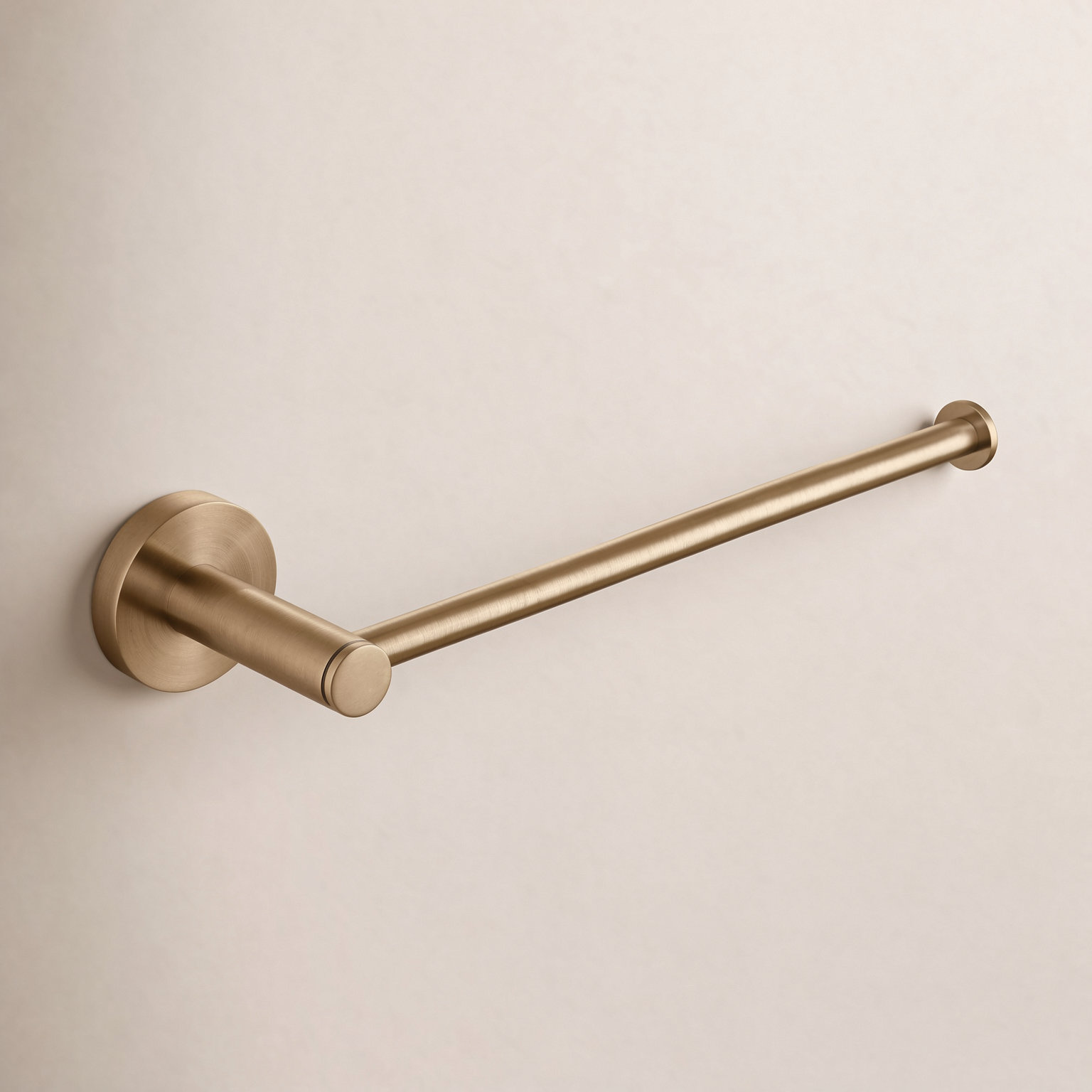 Circular 10" Wall Mounted Towel Bar, Brushed Brass