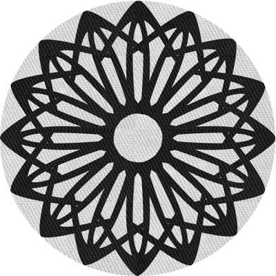 Tapis noir/blanc à motifs