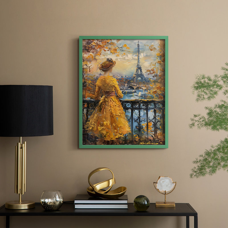 Reproduction encadrée WOMEN Series DCXVII - bois massif, Vert, H 30 po x l 24 po