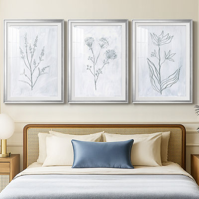 Milkweeds I - Impression personnalisée de qualité supérieure avec cadre - 3 pièces
