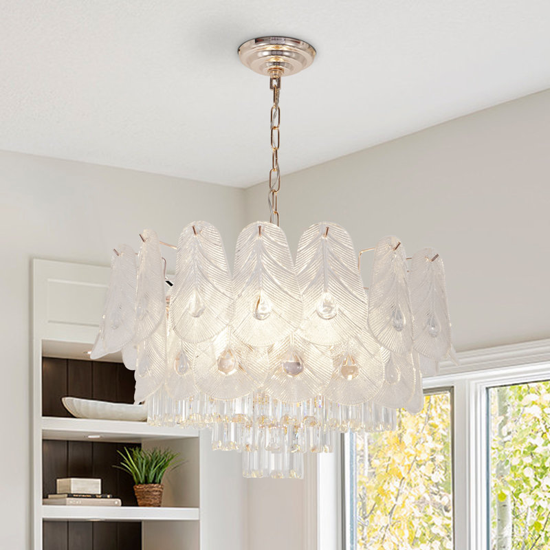 8-light Dimmable Tiered Crystal Chandelier