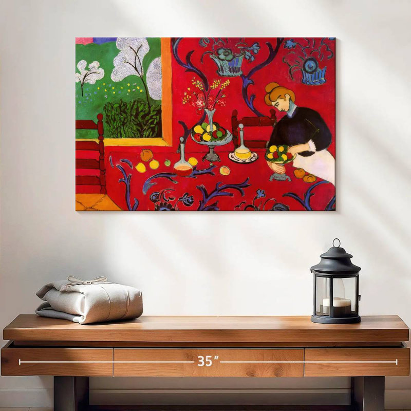 Harmonie Leisha en rouge, H 16 po x l 24 po