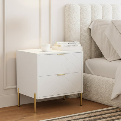 Ruthi Modern Manufactured Wood Nightstand with 2-Drawer