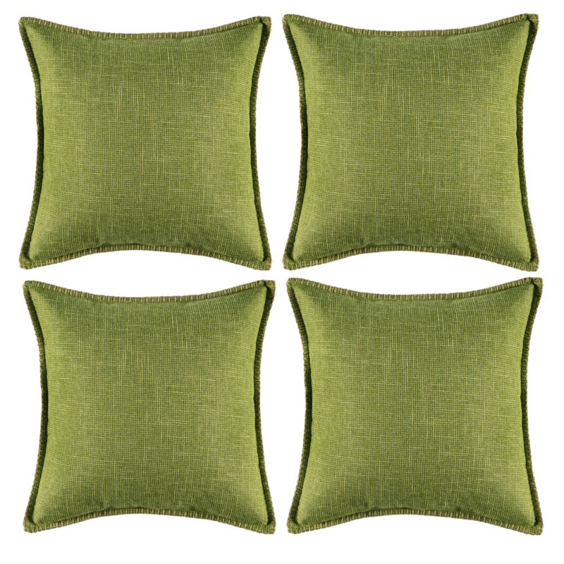 Linen Pillow Cover, Green, 18" x 18"