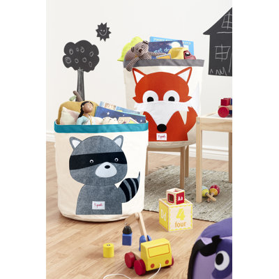 3 Sprouts - Canvas Storage Bin - Laundry and Toy Basket for Baby and Kids - Fox