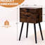 Table de chambre à coucher rustique brune avec 2 tiroirs pratiques - Pieds en bois massif, pour rangement de table de chevet-707253584