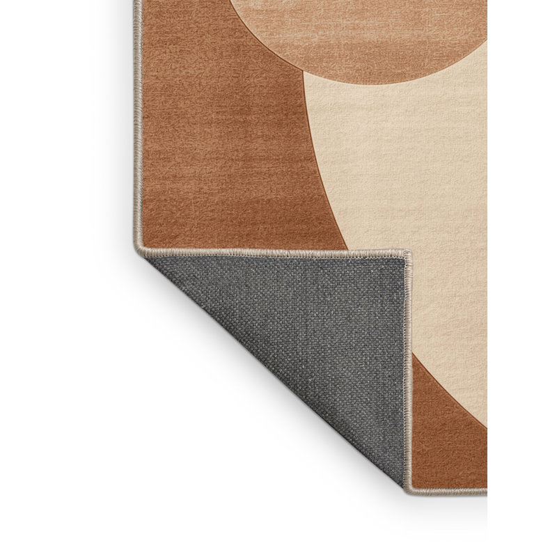 Tapis beige moelleux moelleux et minimaliste, Carré 7 pi