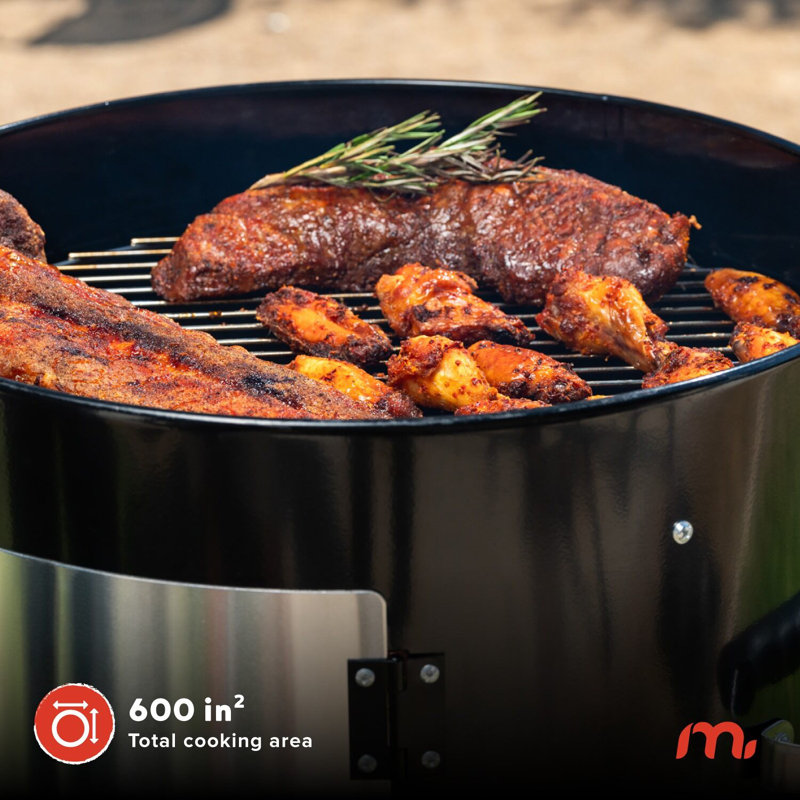 Megamaster 4-in-1 Black Vertical Smoker with 600 sq. in. Cooking Space