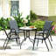 Five-Piece Steel Patio Set, with Glass-Top Table-1349234121