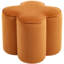 Pouf d'appoint moderne Leiani en velours, forme trèfle, 47 cm de large, pour salon, chambre et coiffeuse-554378339