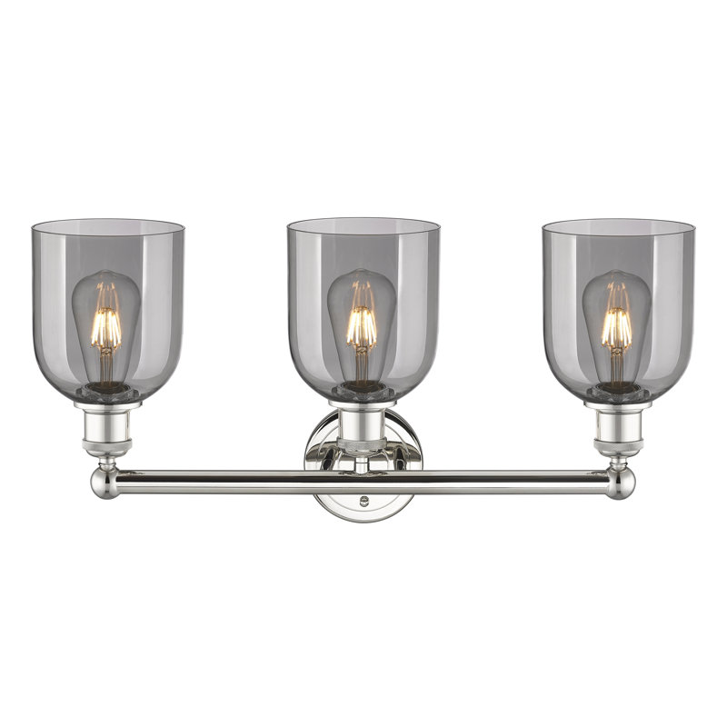 Allysson 3 - Light Dimmable Vanity Light, Light Smoke, Polished Nickel