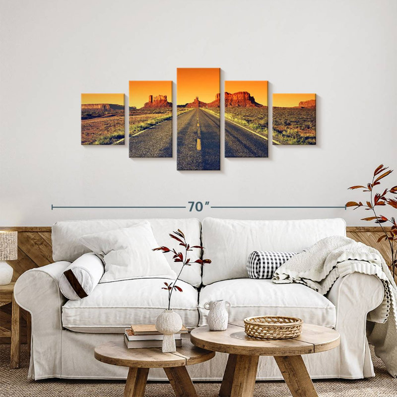 Sunset At Monument Valley Road, 24" H x 55" W