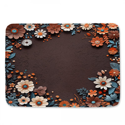 Floral Bath Mat Bohemian Boho Bathroom Decor